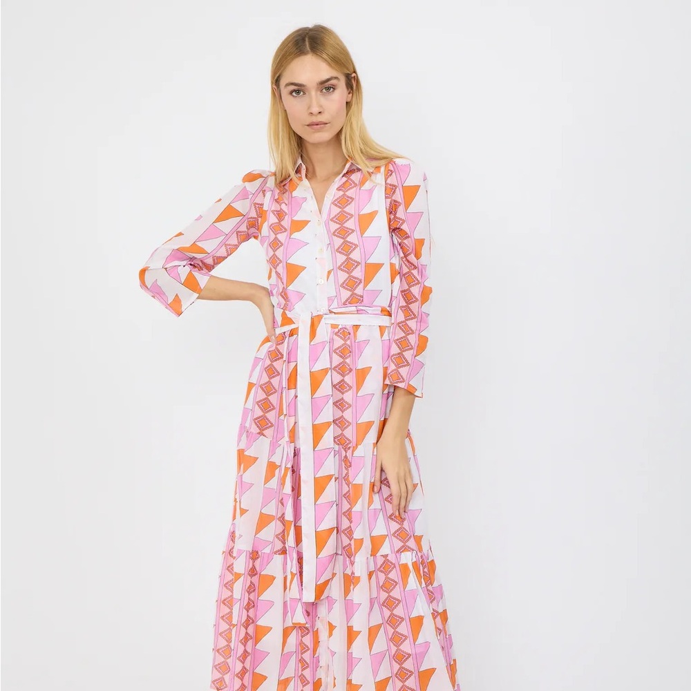 Marea Flounce Shirt Dress, size small